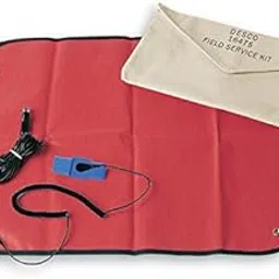 DESCO 16475 Red Vinyl Laminated Dissipate Field Service Kit with Pouch, 22" Length x 18" Width, 15' Cord Length-picture-22