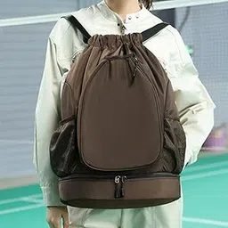 MERISHOPP Drawstring Backpack Rucksack Portable Tennis Bag for Workout Outdoors Travel | Sports Equipment | Outdoor Sports Gear | Exercise Gear-picture-15