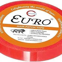 Euro® Hair Patch Tape | Double Sided Transparent Red Tape for Hair Patch | Long lasting adhesive | Non-Irritable Nature | 1 Inch X 25 Meters | Red Colour-picture-43