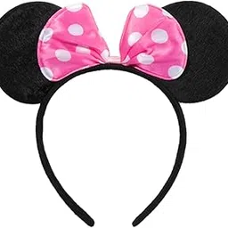 PartyToko 1PCS Girls Mouse Ears Headband Kids Princess Party Accessories Children Dots Hairband Halloween Birthday Christmas Hairband 1pcs pink-picture-12
