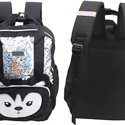 Backpack Bag, Fashionable Design Cute Appearance School Backpack Comfortable Breathable for Camping for Travelling for Students for School(Black)-image-4