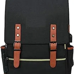 Contacts 30L Travel Laptop Backpack for Men & Women with USB Charging Port, Water-Resistant Nylon, Leather Buckle, Multiple Compartments – Ideal for School, Work, Travel (Black)-picture-34