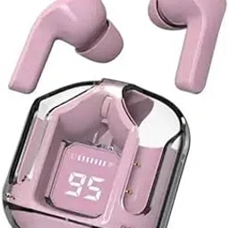 True Wireless Headphone ANC Ultra Pod Max Bluetooth 5.3 TWS Earbuds Transparent Design,Fast Charging Digital Display Charging Case (Pink)-picture-16