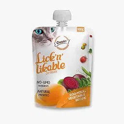Gnawlers Lickable Wet Creamy Cat Treats with Egg-Yolk & Vegetable Flavour for Adult & Senior Cats, Healthy Cat Treat, Pack of 8 - by DogsNCats-picture-68