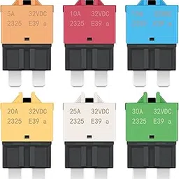 Nilight 6PCS Circuit Breaker Manual Resettable Fuse Assortment Kit 12V-32V Low Profile ATO ATC Standard Regular 5A 10A 15A 20A 25A 30A Blade Fuse Automotive Car Trucks SUV Boat, 2 Years-picture-13