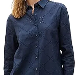 sassafras Navy Schiffli Full Sleeve Regular Shirt-picture-10