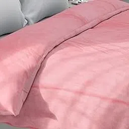 Super Premium Quilt Cover Double Bed with Zipper Blanket Cover/rajai Cover/Comforter Cover/Duvet Cover King Size Soft Flannel Warm & Cozy Stuff 90x100 Inches, Pink-picture-30