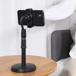 Miravelle Adjustable Phone Stand for Desk, 29 cm Height, 360° Rotation, Universal Mobile Holder with Non-Slip Base, Black-image-36
