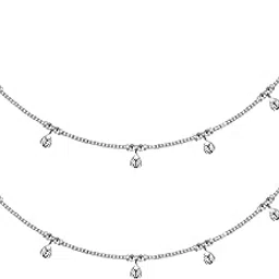 925 Sterling Silver Anklet for Women Teen | BIS Hallmarked Modern Style Ball Cut Bead Small Charm Anklets | Ankle Bracelet Jewelry Gift for Her-image-80