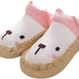 syga Baby Shoes for 1-3 Years, Non Slip Soft Sole with Cute Fox Design, Cotton Infant Sock Shoes-picture-31