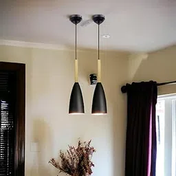 Keyplus Hanging Glass Shape Shade Light, Black, Pack of 2-picture-51