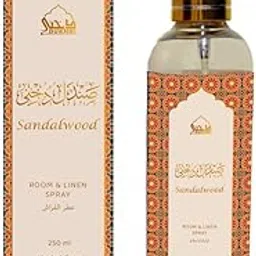 Sandalwood Room & Linen Spray by Dukhni | 250ml Chandan fragrance Air Freshener, Attar al Faraash for home & prayer mats | Bed linen, Sofa Mist, natural home scent, curtain spray, odour eliminator-image-8