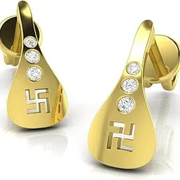 18KT Yellow Gold Stud Earrings for Women-image-70