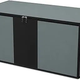 Kuber Industries Underbed Storage Bag | Foldable Blanket Bags | Waterproof Clothing-Bedding Bag | Closet Wardrobe Organizer | Carry Handle | Black Patti | Large | Grey-picture-17