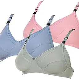 leorbix Women's Cotton Blend Non-Padded Wirefree Maternity/Nursing Bra Combo (Pack of 3)-picture-30