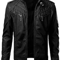 a1 skin fashion Genuine Leather Classy Jacket for Men's (Size : XS to 2XL)-picture-44