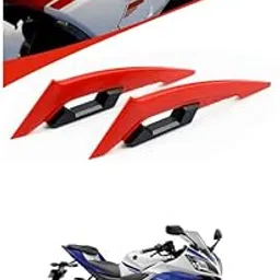 LOVMOTO Universal Aerodynamic Wing Spoiler Helmet Fairing 2 Pieces Motorcycle Winglets Motorcycle Front Side Spoiler Aerodynamic Wing Kit Red Comfortable with R15-picture-43
