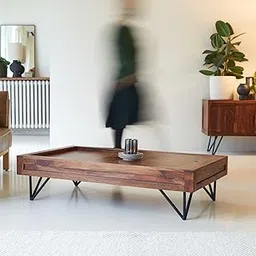 Slider Lid Solid Wood Centre Table - Premium Designer Rectangular Coffee Table - Pure Sheesham Wood, Teak Finish - Ideal Tea Table for Living Rooms Diwali Decorations-picture-12