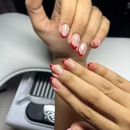 11.11 Glitter French Manicure Set, Red Tips Design, Professional Nail Art-picture-48