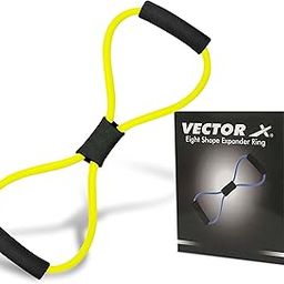Vector X Eight Shape Expander Ring for Exercise at Home Gym Workout Material - TPR Tube, Resistance Light, Color - Yellow-picture-39