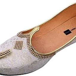 deeuco Men's Ethnic Cream N Golden Wedding and Sherwani Jutti, Mojari-picture-31