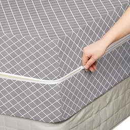 NHD Home Premium Cotton Mattress Cover/Protector with Zipper Chain|Provides All Around Protection with 360° Encasing |Queen- 60 x 78 inches (5 x 6 ft) - Pack of 1 - Light Purple-picture-12