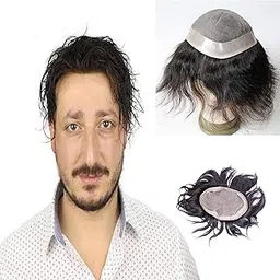 Glorious Hub 9x7 COMFORT Monofilament Hair Patch for Men | 100% Human Hair Wig Original | Natural Look Durable Toupee | Non Surgical Replacement System | Use with Clips, Glue or Tape | Natural Brown |-image-5