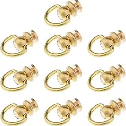 FABLOFT® 10Pcs Ball Post with Ring Rivet Stud Round Head Screw Back for LeatherCrafts-picture-24