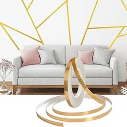ROKTRY Golden Tile Stickers,Waterproof Self-Adhesive Floor Wall Seam Sealing Tape Gap Cover Peel and Stick Wall Molding Trim DIY Graphic Tape Gold Duct Tape for Office Home Crafts Car Foil Decor Tape-picture-15