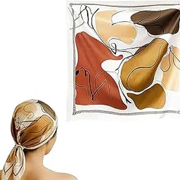 flavizo Satin Silk Scarf for Women Stylish, Large Square Scarves | Soft Head Scarf | Elegant Bandanas for Woman, Lightweight Silk Scarf for Wear and Travel-picture-27