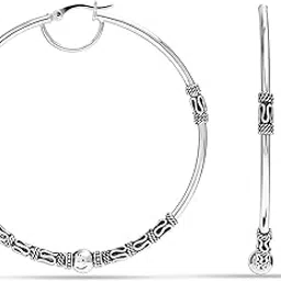 925 Sterling Silver BIS Hallmarked Hoop Earrings | Big Round Hoop Earrings for Women | Large Hoop Earrings Jewelry Gift for Wedding, Anniversary, festival, special occasion-image-33