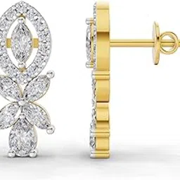 sparkles Lab Grown Diamond 1.62 Carat Marquise And Pear Shape Diamonds Earrings For Women | 14K Gold IGI Certified FG VS Quality Diamonds-picture-12