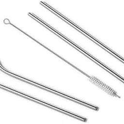 Stainless Steel Reusable Drinking Straws Set with Cleaning Brush, 4 Straws - 2 Straight and 2 Bent-image-42