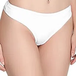 pavvoin Women's Plain Cotton Blend Thong mid Rise Panty-picture-29