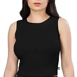 plus size Womens Tshirts Tops Sleeveless Crop Tops Slim Fit Gym Workout Top-picture-13