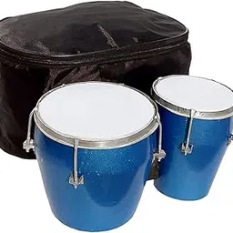 SM sai musical Professional Two Piece Hand Made Wooden Bango Drum Set With Bag (Blue)�-picture-10