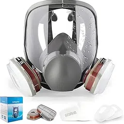 Divik Anti-dust & Fog-free Full Face Respirator Mask, Reusable Face Cover Dust Mask for Protection and Comfort, Dustproof Face Cover for Paint Spray, Chemical Work Protection Mask (1Pcs) image 1