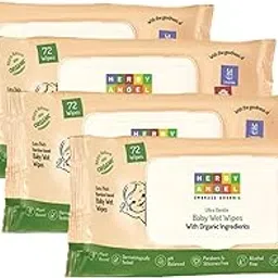 Herby Angel Baby Wet Wipes - Extra Thick Bamboo Based Wipes with Lid (72 Wipes) - Organic, Soothing Relief for Newborns - Wet Tissue for Cleaning (Pack of 4)-image-33