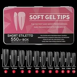 Styfy Nail Tips | Soft Gel Full Cover Nails | Matte Acrylic Nail Tips Artificial False Nails with Box Fake Nail Extension (Short Stiletto Nail Tips | Matte Finish, 550 pcs)-picture-39