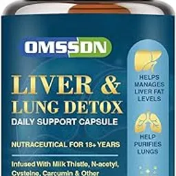 OMSSDN Liver Detox Supplement & Lung Detox Daily Support With Milk Thistle and Curcumin For Fatty liver 60 Capsules (Pack of 1)-image-98