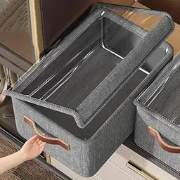 Large Toy Box Chest Storage with Flip-Top Lid, Collapsible Kids Storage Boxes Container Bins for Toys, Playroom Organizers,26 l with lid image 1