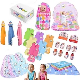 Toddylon Baby Gift Pack Complete Daily Needs Items Combo for Boys & Girls | Newborn Essentials | Maternity Kit | Infants Essentials (0-6 Months, Multicolour) image 1