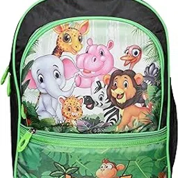 Cartoon Printed School Bag for Boys and Girls | Waterproof Backpack Bag for Travelling Sports | Kids Bag Ideal for UKG Nursery 1st Class | School Bags for 5 7 Years 15 Inches Multicolor-image-2