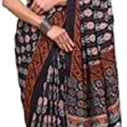 dosaya fabrics Cotton Mulmul Hand Block Printed Saree with Unstitched Blouse-picture-20