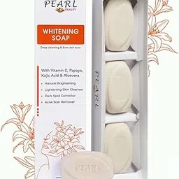 ARM Pearl Beauty Whitening Soap with Kojic Acid, Papaya & Vitamin E – Brightens Skin, Removes Dark Spots, Acne Scars & Blemishes, Deep Cleansing & Hydrating Bar for Even Skin Tone – All Skin Types – 3 pieces set - 225 grms-image-78