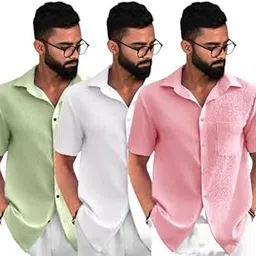 pinkmint Popcorn Regular Fit Half Sleeve Shirt for Men Combo Casual Shirt ll Sumeer Wear-picture-40