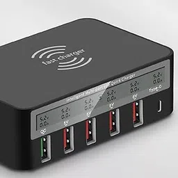 Milaan Type C Qi 5-Port USB 5 Ports QC 3.0 Charging Station for iPhone iPad EU-picture-29