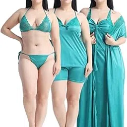 ledelav Women's Satin Set of 6 | Soft and Comfortable Womens Nightwear Nighty | Stylish Gown Dress | Nightdress Night Gown for Women-picture-13