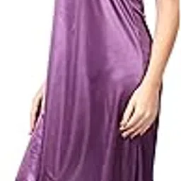shivfunk Satin Lycra Nighty for Women – Smooth Sleepwear & Stylish Loungewear | Soft Night Dress for Girls & Ladies Long-picture-10