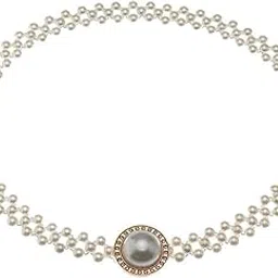 redhorns Rhinestone Elastic Waist Belt for Women Dresses Beaded Design Stretchy Slim Waistband, Belly Chain Kamarband for Ladies Saree - Free Size-picture-39